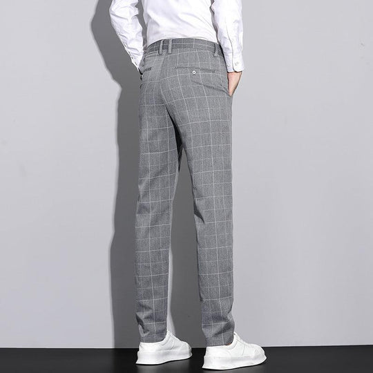 Herren Check Hose mit geradem Bein 2