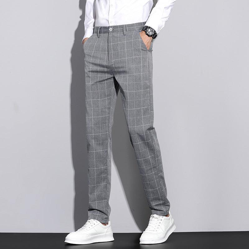 Herren Check Hose mit geradem Bein 3