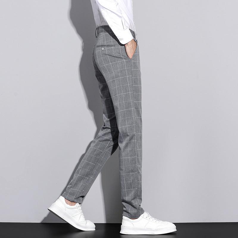Herren Check Hose mit geradem Bein 4