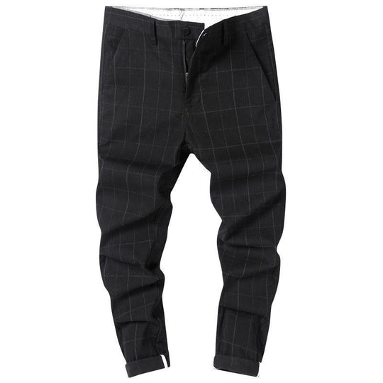 Herren Check Hose mit geradem Bein 5