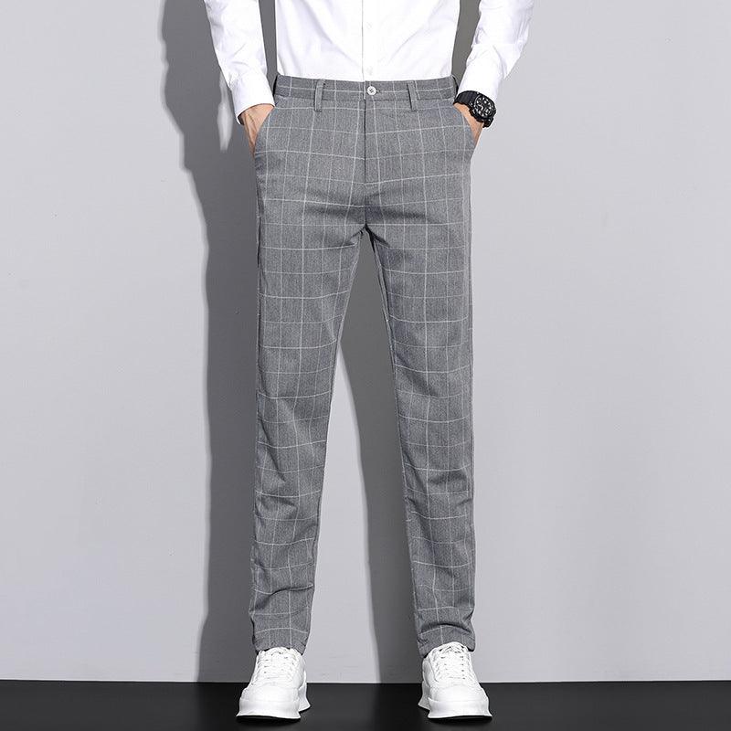 Herren Check Hose mit geradem Bein 6