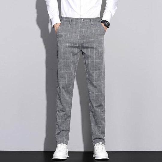Herren Check Hose mit geradem Bein 6
