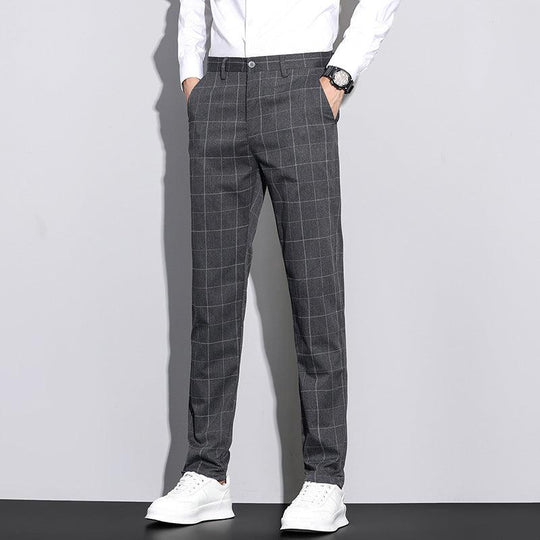 Herren Check Hose mit geradem Bein 7