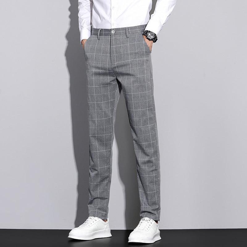 Herren Check Hose mit geradem Bein 8