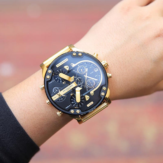 Herren Chronograph Uhr Edelstahl 3