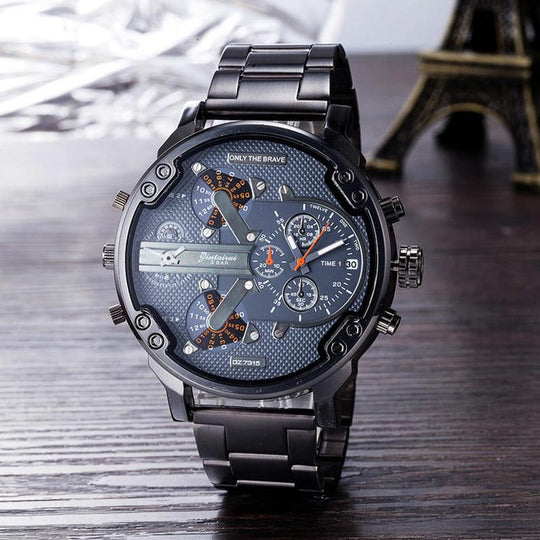 Herren Chronograph Uhr Edelstahl 5
