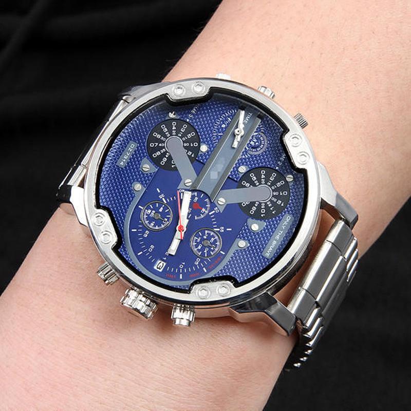 Herren Chronograph Uhr Edelstahl 6