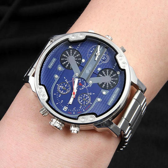 Herren Chronograph Uhr Edelstahl 6