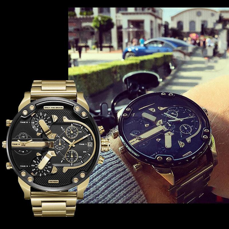 Herren Chronograph Uhr Edelstahl 6