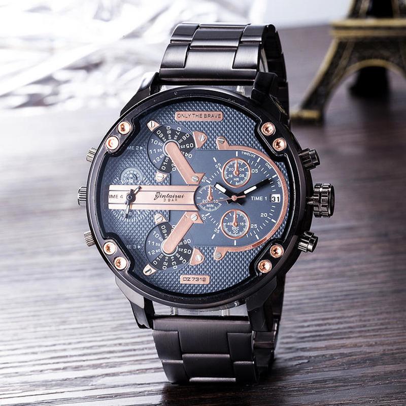 Herren Chronograph Uhr Edelstahl 7