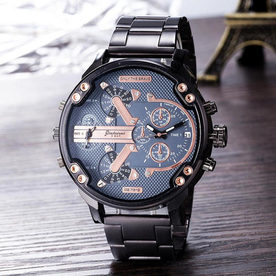 Herren Chronograph Uhr Edelstahl 7