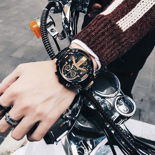 Herren Chronograph Uhr Edelstahl 8