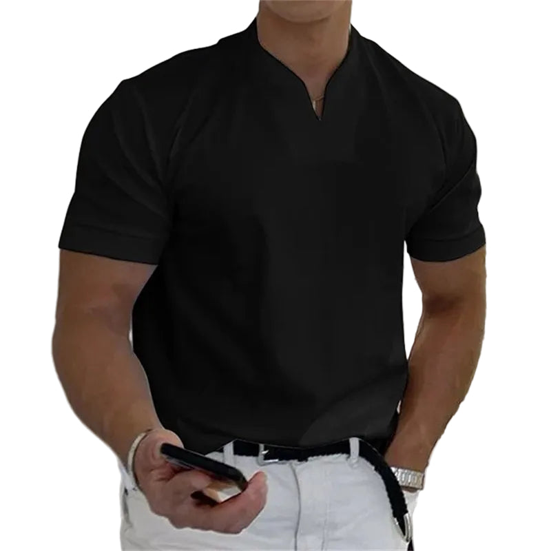 Herren Fitnessshirt mit V-Ausschnitt Sportlich 2