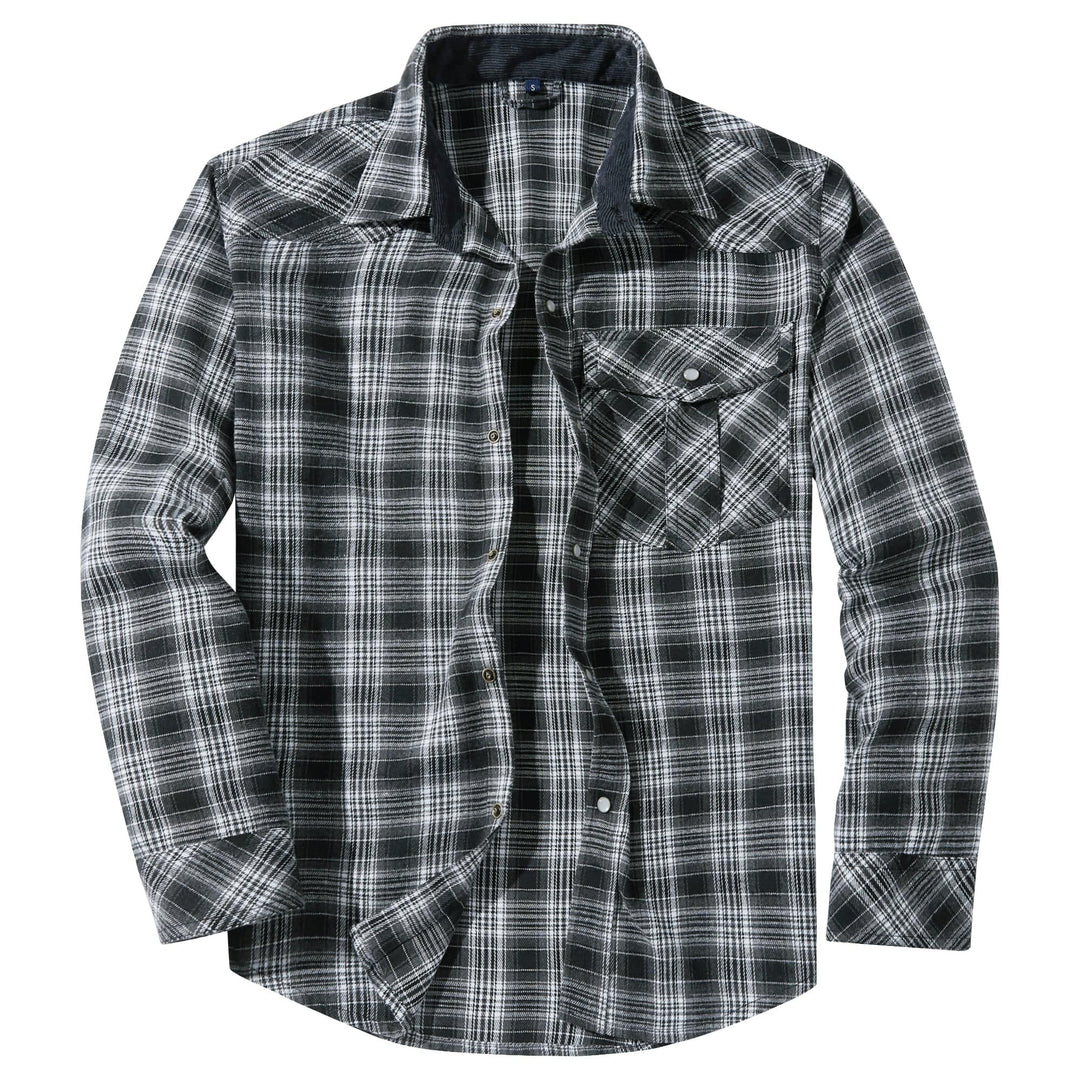 Herren Flanellhemd Klassisch Gemustert Baumwolle-Polyester-Mischung 5