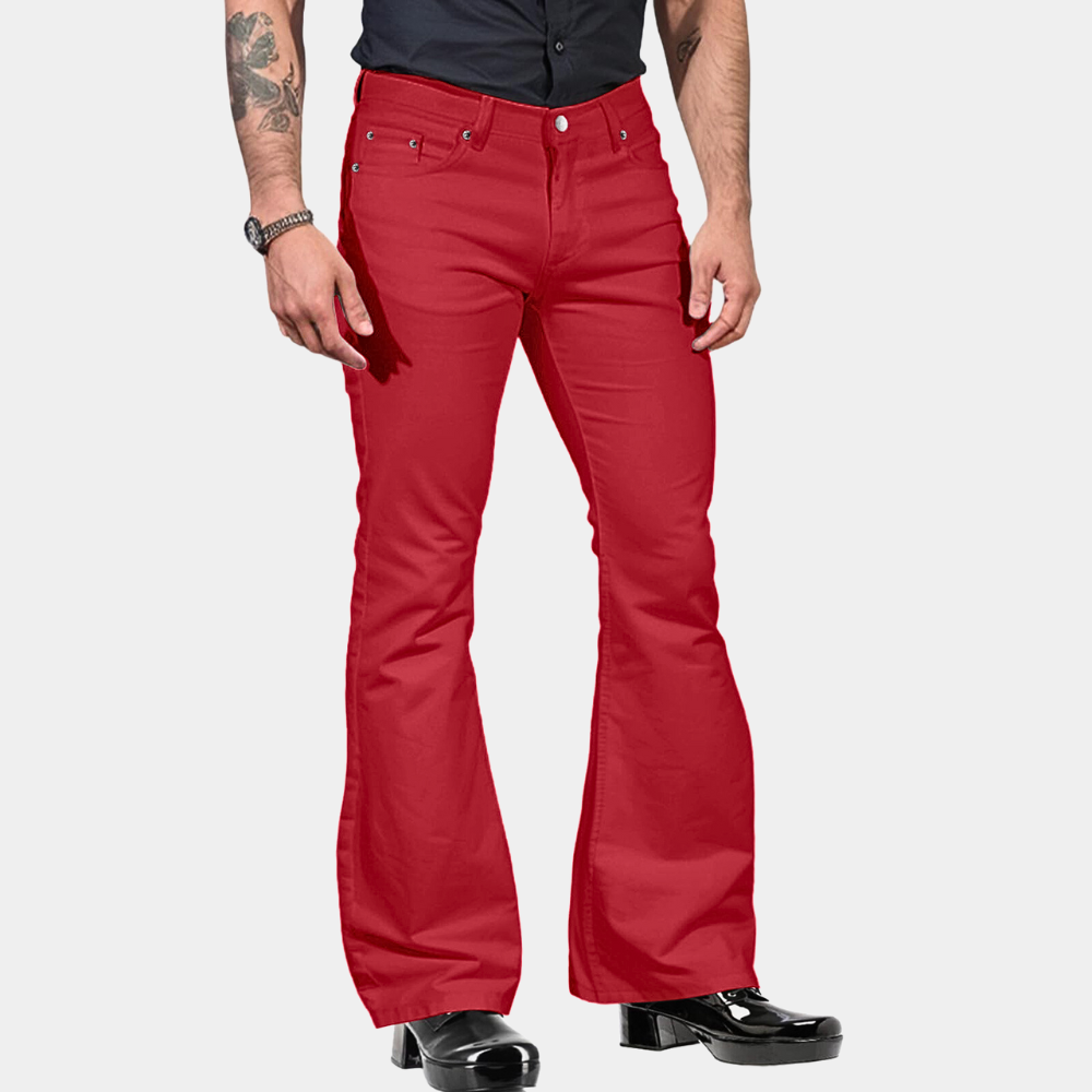 Herren Flared Hose Retro Stil Casual Fashion 4