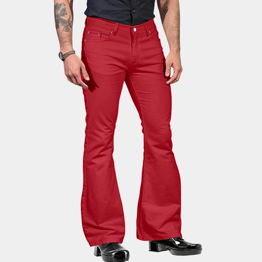 Herren Flared Hose Retro Stil Casual Fashion 4