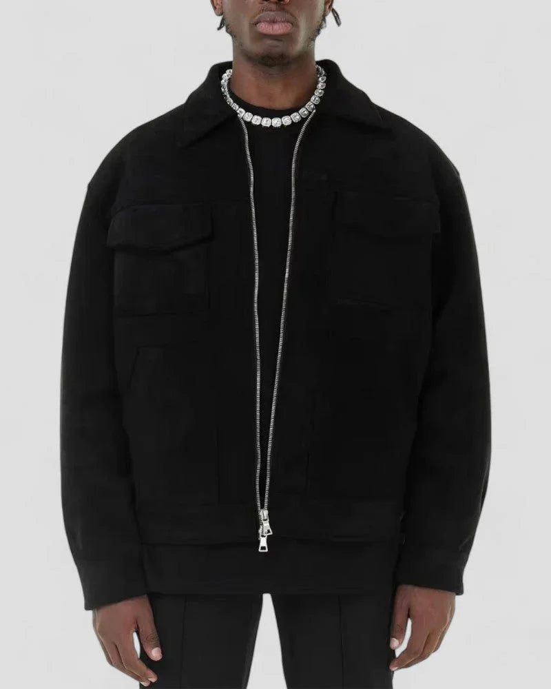Herren Freizeitjacke mit Reißverschluss und Taschen 1