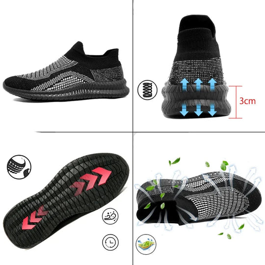 Herren Freizeitschuhe Atmungsaktiv Flexibel Mesh Slip-On 2