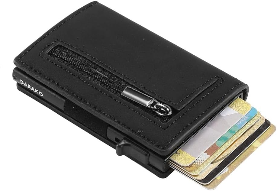 Herren Geldbörse Minimalistisch mit RFID-Schutz und Praktischem Karten-Schiebe-Mechanismus 1