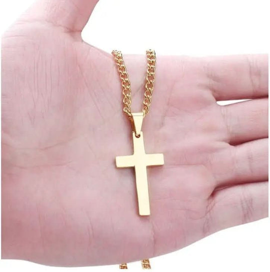 Herren Halskette Kreuzanhänger Klassisch 60 cm Kette Männer 2