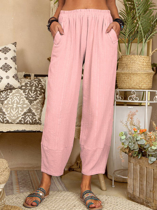 Herren Harem Pants Lockere Passform Baumwolle-Leinen-Mischung 11