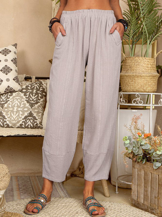 Herren Harem Pants Lockere Passform Baumwolle-Leinen-Mischung 5