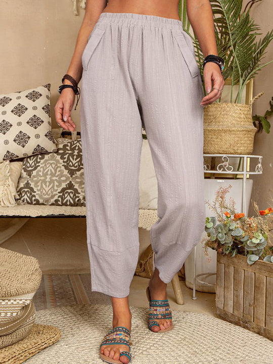 Herren Harem Pants Lockere Passform Baumwolle-Leinen-Mischung 6