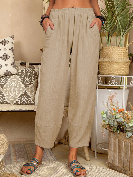 Herren Harem Pants Lockere Passform Baumwolle-Leinen-Mischung 7