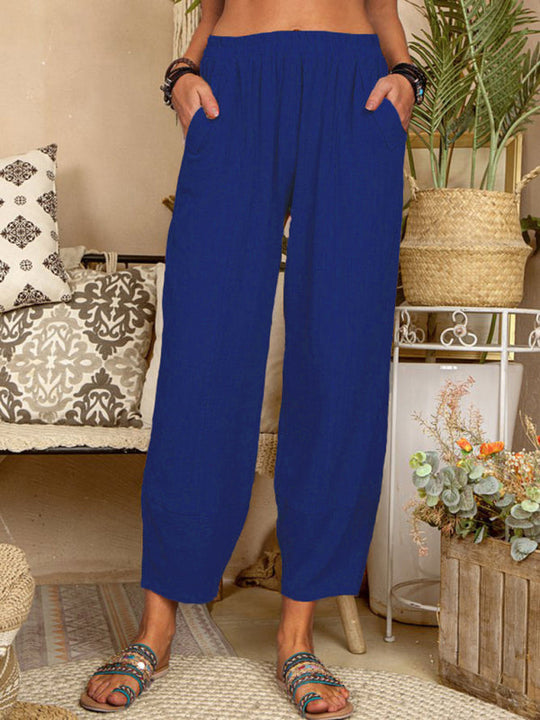 Herren Harem Pants Lockere Passform Baumwolle-Leinen-Mischung 9