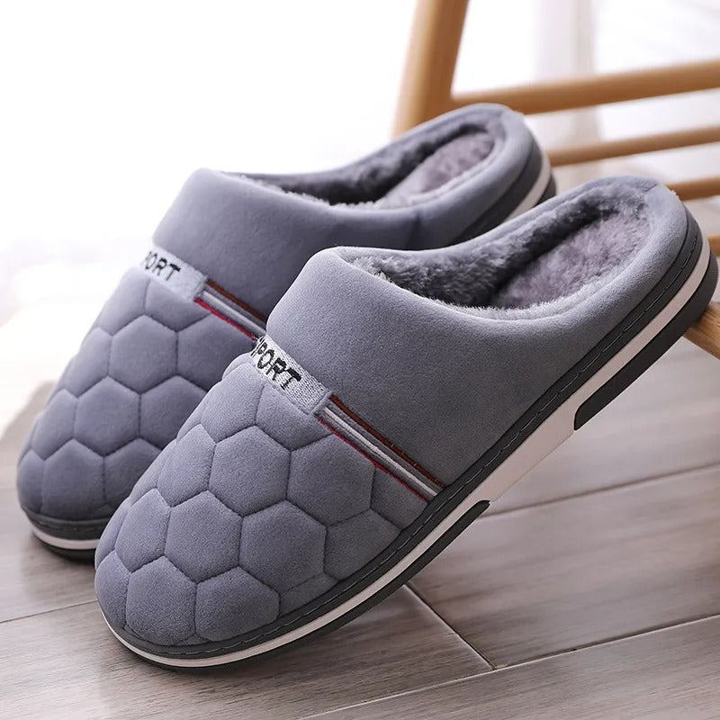 Herren Hausschuhe Winter Pantoffeln mit Rutschfester Sohle 1