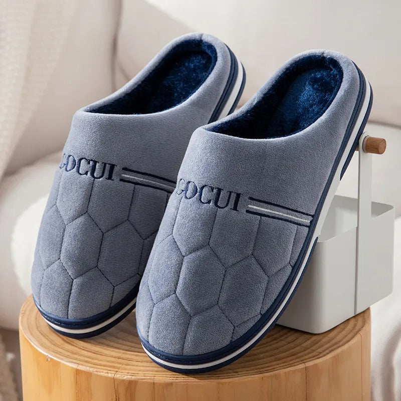 Herren Hausschuhe Winter Pantoffeln mit Rutschfester Sohle 2