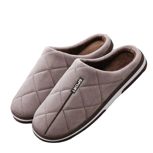 Herren Hausschuhe Winter Pantoffeln mit Rutschfester Sohle 3