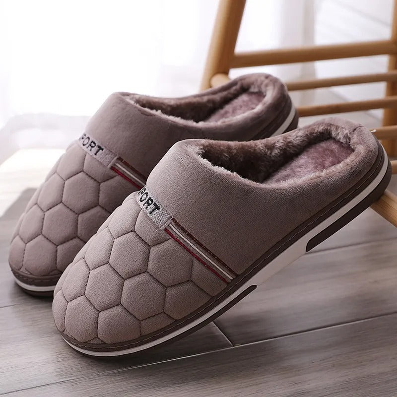 Herren Hausschuhe Winter Pantoffeln mit Rutschfester Sohle 4