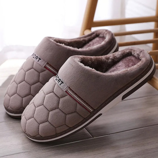 Herren Hausschuhe Winter Pantoffeln mit Rutschfester Sohle 4