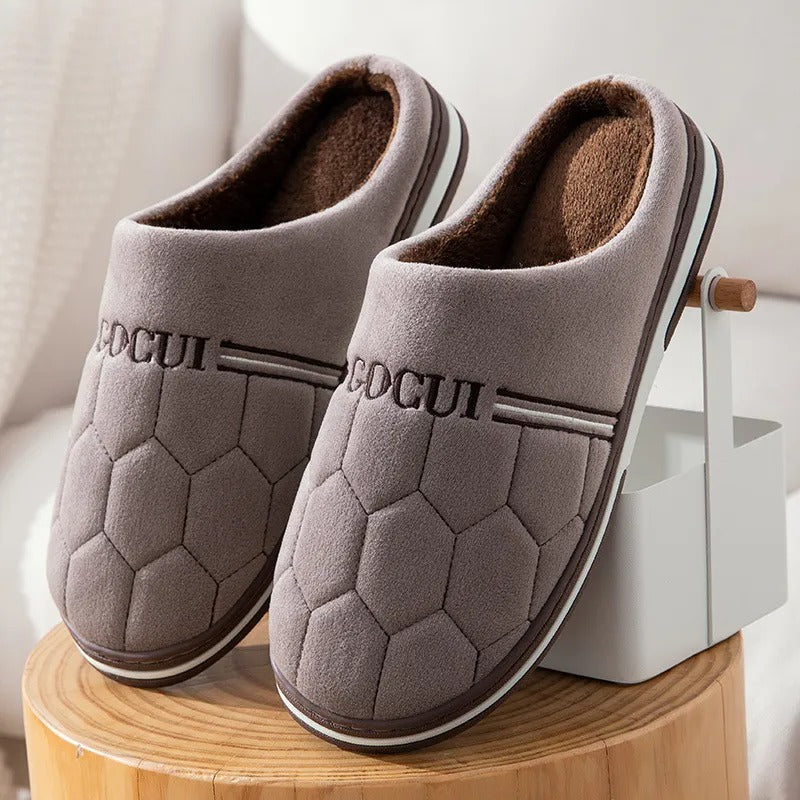 Herren Hausschuhe Winter Pantoffeln mit Rutschfester Sohle 5