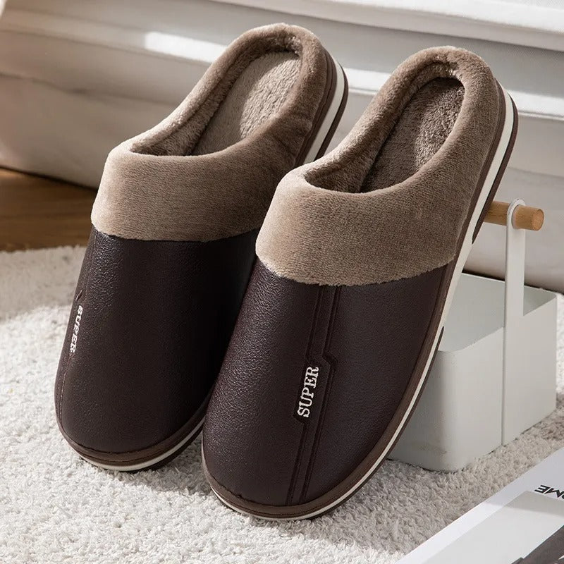 Herren Hausschuhe Winter Pantoffeln mit Rutschfester Sohle 6