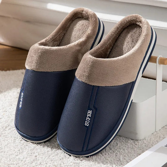 Herren Hausschuhe Winter Pantoffeln mit Rutschfester Sohle 7