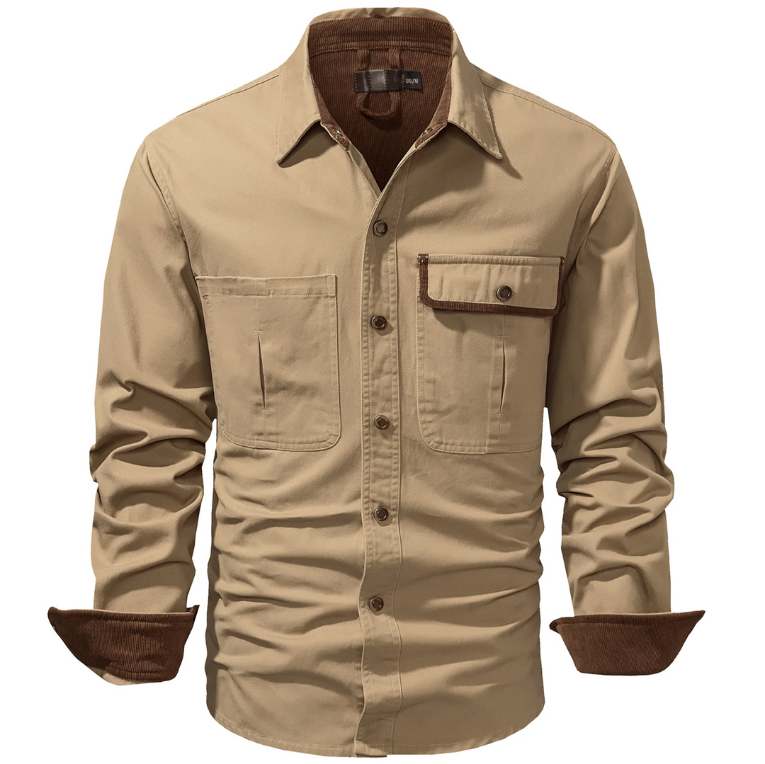 Herren Hemdjacke Dual-Ton Baumwolle 2