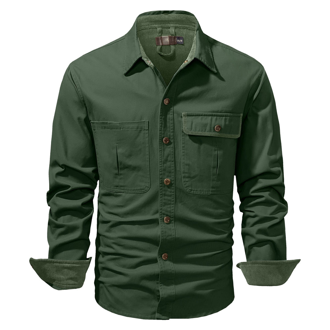 Herren Hemdjacke Dual-Ton Baumwolle 6