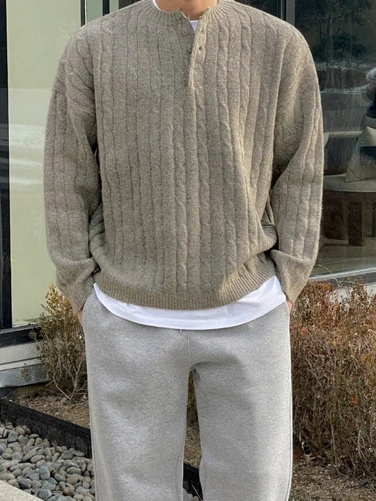 Herren Henley Pullover Stilvoll 3