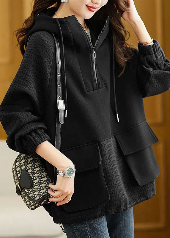 Herren Hoodie mit Kordelzug im Patchwork-Stil 1