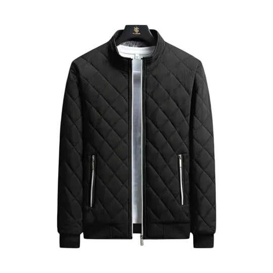 Herren Jacke Bomberstil mit Rautenstruktur und Fleecefutter für Freizeit und besondere Anlässe 0