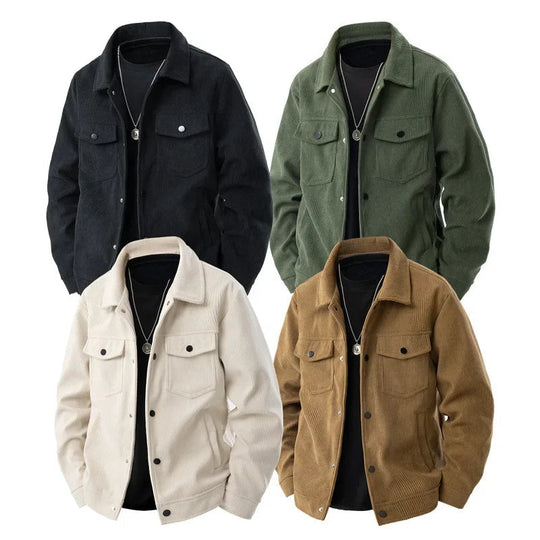 Herren Jacke Lässig Cord Stil 4