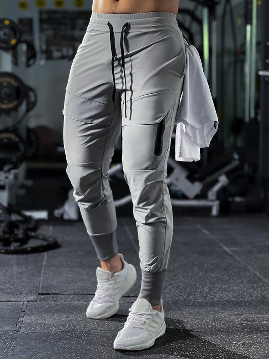 Herren Jogginghose Sportlich mit Elastischem Bund und Funktionalen Reißverschlüssen 2