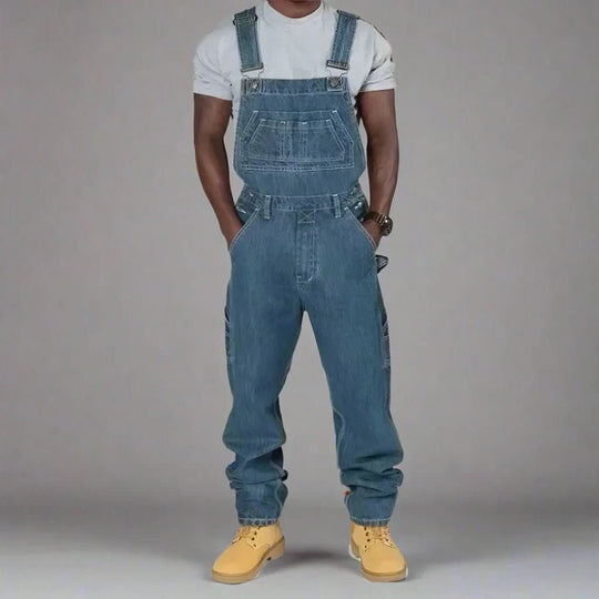 Herren Jumpsuit Mit Splice-Details Für Lässige Streetwear 3