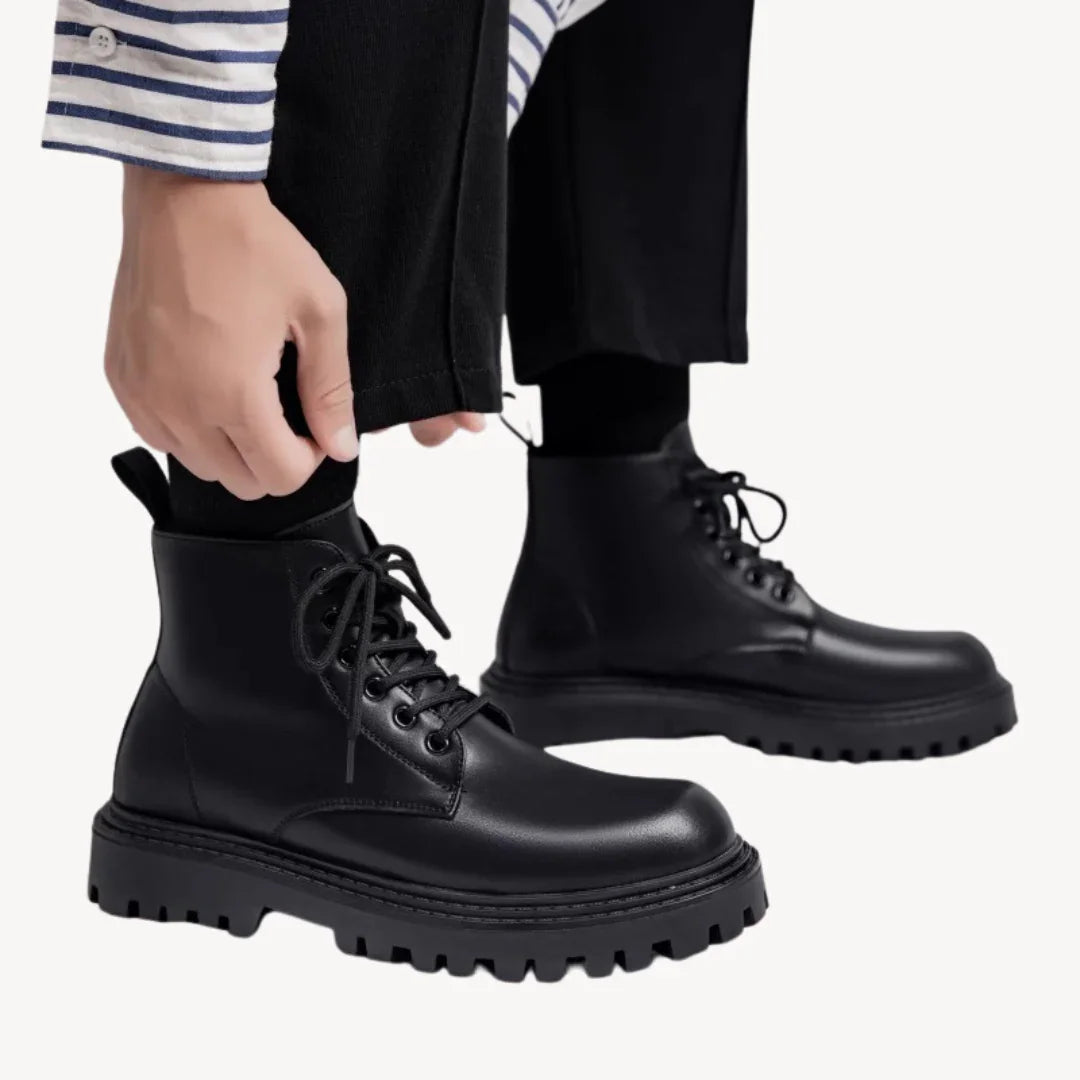Herren Kampfstiefel mit Klobiger Sohle für Outdoor und Freizeit 3