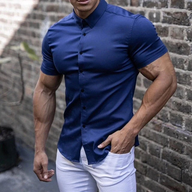 Herren Kurzarmhemd Stretch Modern Fit 1