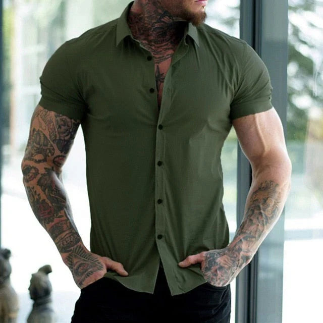 Herren Kurzarmhemd Stretch Modern Fit 3