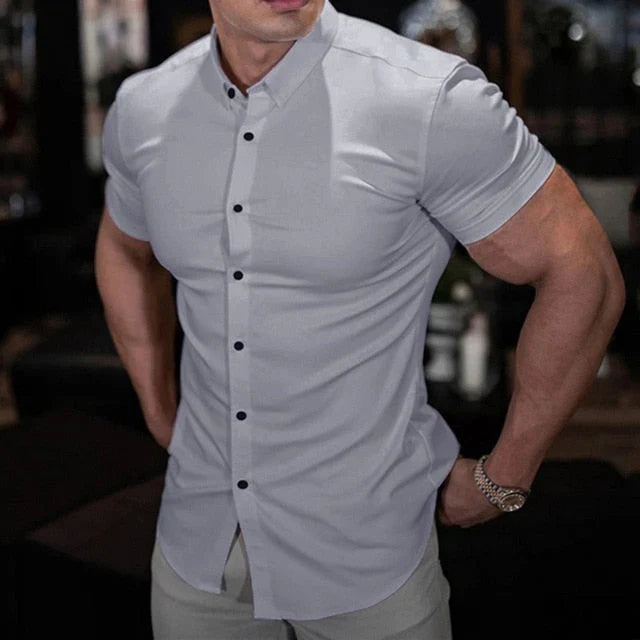 Herren Kurzarmhemd Stretch Modern Fit 4
