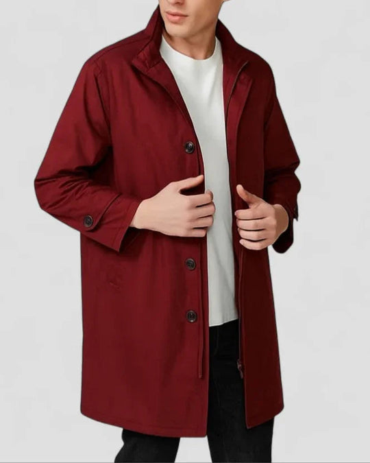 Herren Langer Mantel Minimalistisch 1